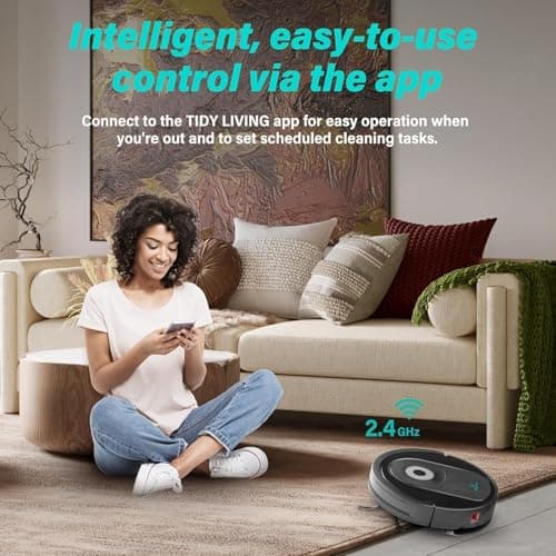 Xcity Robot Vacuum and Mop Combo, 4000Pa Suction Robotic Vacuum Cleaner with Water Tank & Dustbin, App Control, Ideal for for Hard Floor, Carpet, Pet Hair, Black 7