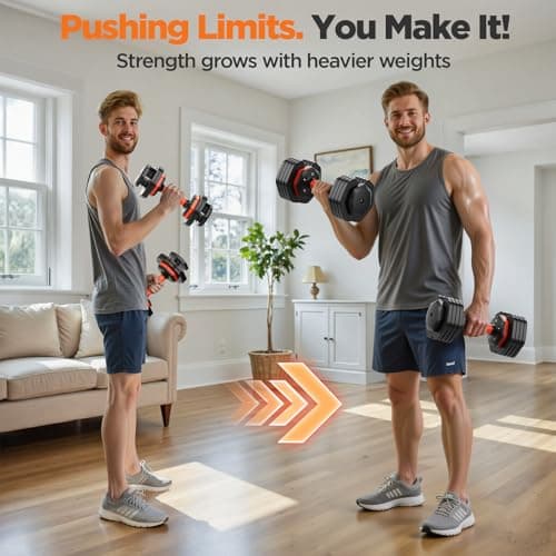Adjustable Dumbbells Set 25LB, Weights Dumbbells Set 5/10/15/20/25lbs, Anti-Slip Handle for Exercise Fitness Workout Adjustable dumbbell set 2 (25, Pounds) 8