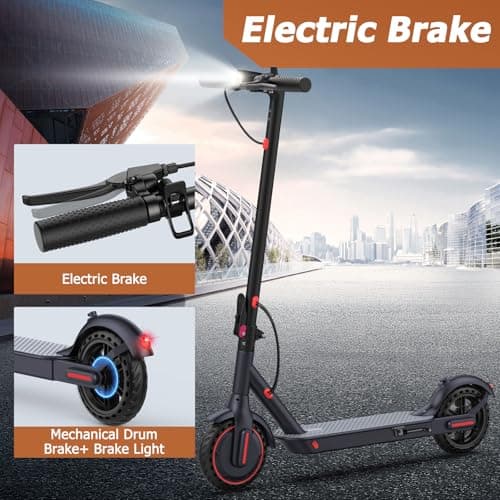 Qlaway 8.5" E Scooter for Adults 19 MPH 350W Motor 187.2WH Battery, Motorized Scooter Up to 15 Miles Range, Foldable, Bearing 265 LBS/APP Control 6