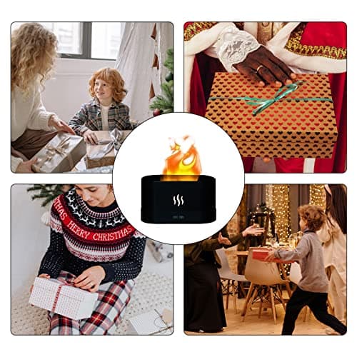 ZWMBYN Flame Air Diffuser Aromatherapy Air Humidifier, 180ml Cool Mist Mini Humidifier Desktop Air Aroma Diffuser, Auto-Off Safety Switch Noiseless Aroma Diffuser for Home Office White 7