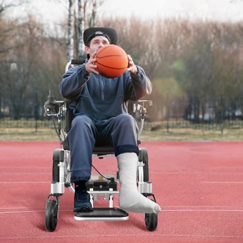 VEVOR Electric Wheelchair for Adults Seniors, 300 lbs Weight Capacity, 20 in Width Lightweight Foldable Motorized Wheelchairs, 20Ah Battery All Terrain Aluminum Alloy Chair, Adjustable Backrest 8