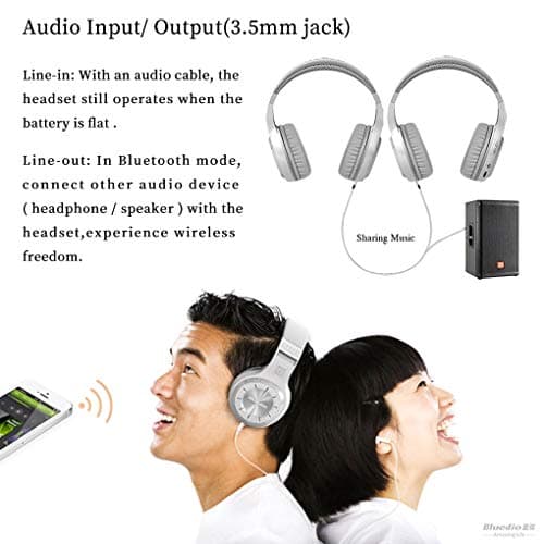 Bluedio V5.0 Bluetooth Headphones Over Ear, Wireless Bluetooth On-Ear Stereo Earphones Noise Cancelling, Soft Memory-Protein Earmuffs, w/Mic (Black) 4