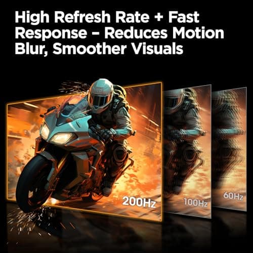 KOORUI Gaming Monitor, 27" 200Hz 1ms Fast IPS Computer Monitor, FHD HDR400 Display, 90% DCI-P3 Color Gamut PC Screen, Adaptive Sync, Ultra Slim Frame, VESA Mountable, HDMI 2.0, DP 1.4, G2711P 2