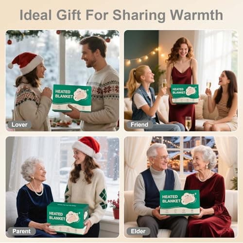 FVERWAG Heated Blanket Queen Size - 84" x 90" Electric Blanket with 5 Heat Settings, Double Zone Heating, 10 Hrs Auto Off, Overheat Protection, Washable Heating Blanket, Gifts for Grandma, Grey 8