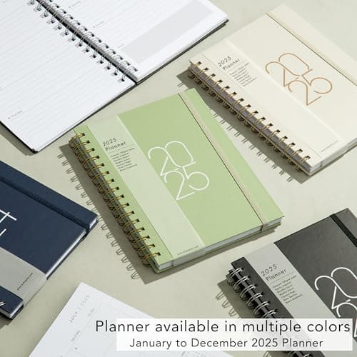 2025 Planner (Warm Gray) - 8.5" x 6.4" Hardcover Yearly Agenda with Twin-Ring Spiral Binding, Efficient Monthly, Weekly & Daily Layout - Non-Bleed Paper, Bonus Bookmark, Elastic Closure 7