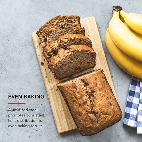 KitchenAid Nonstick Swiss Engineered Aluminized Steel Loaf Pan, Dishwasher Safe, 9 x 5 Inch, Ink Blue 6