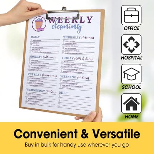 20 Pack Clipboards Bulk, Clipboards for Classroom, Letter Size (9 x 12.5 Inch) Wooden Clipboard, Hardboard Office Clipboard, Classroom Supplies 5