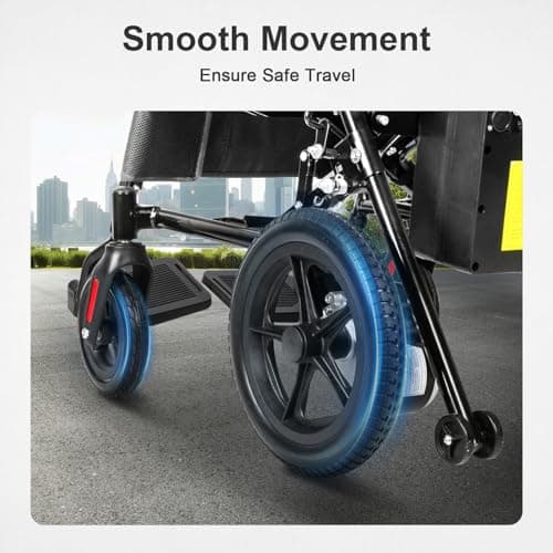 Foldable Electric Wheelchairs for Adults,Electric Wheelchair for Senior,Power Wheelchair Dual 250W Motors,12.5 Miles Range,All Terrain Compact Motorized Wheelchair Rechargeable,220 Lbs Capacity,Black 5