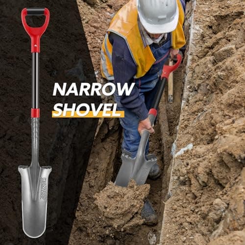 Hantop Drain Spade, Digging Garden Shovel with Fiberglass Handle for Digging,Gardening,Trenching,Transplanting,44 inches 5