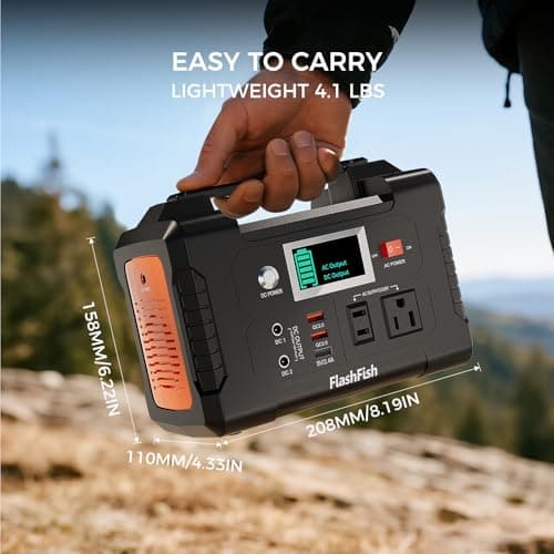 Portable Power Station 200W, FF Flashfish 40800mAh Backup Power Battery Pack With 110V AC Outlets/2 DC Ports/3 USB Ports, Solar Generator Power Supply For Home Backup, Power Outages, and Camping 6