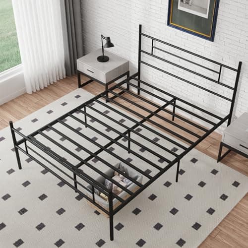 Novilla Queen Size Bed Frame with Headboard and Footboard, 14 Inch Metal Platform Bed Frame, Under Bed Storage, Strong Metal Slats Support, Mattress Foundation No Box Spring Needed 6