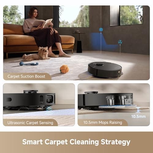 DREAME L40s Ultra CE Robot Vacuum and Mop Combo with Self-Emptying Dock, 13,000Pa Suction, Mop Self-Cleaning and Auto-Raising, Ultrasonic Carpet Sensing, Ideal for Pet Hair, Carpet and Hard Floors 6