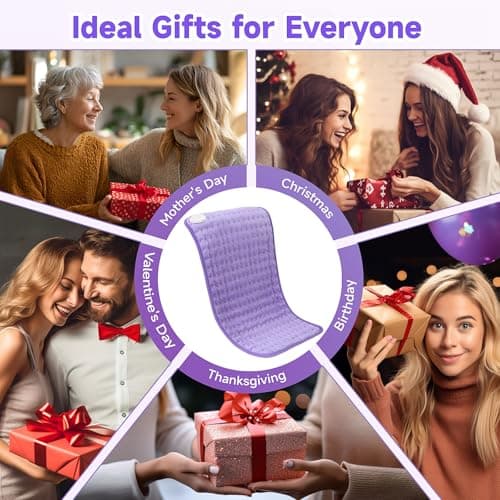 NBKLS Heating Pad for Back, Large Heating Pads for Body Muscle Pain Cramps Relief, 6 Heat Settings Machine Washable Electric Heating Pad, Birthday Christmas Gifts for Women Mom 7