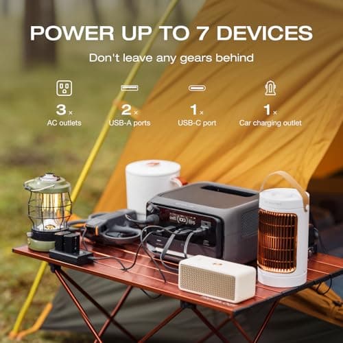 EF ECOFLOW Portable Power Station RIVER 3 Plus, 286Wh/12800mAh LiFePO4 Battery, 3 Up to 1200W AC Outlets, <10 MS UPS, Expandable to 858Wh, <30 dB Quiet, 1Hr Fast Charging Generator for Outdoor Camping 9