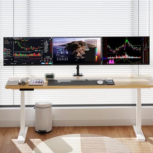 suptek Triple Monitor Mount for Most 17 to 32 inch Screens,Gas Springs Adjustment Triple Monitor Desk Mount Stand with Clamp & Grommet Kit,Black(MD8003) 5