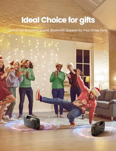 Portable Wireless Bluetooth Speaker, 40W (60W Peak) Loud Sound IPX7 Waterproof Speakers, 32H Playtime, Outdoor Speaker, Rich Bass, BT 5.0, TWS Pairing, Built-in Mic, for Party, Pool, Beach, Gifts 5