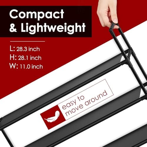 Sakugi Shoe Rack with Non-Woven Fabric - 3-Tier Shoe Organizer for Closet, Garage, Corridor & Entryway, Sturdy and Stackable, X-Large, Black 5