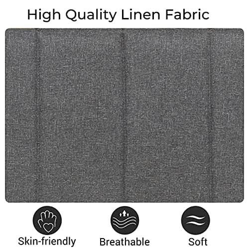 Tiptiper Queen Bed Frame with Storage Headboard & Charging Station, Clearance Upholstered Bed Frame Queen Size with 12 Wood Slats, No Box Spring Needed, Dark Grey 9