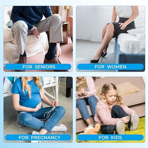 axusitt Metal Shoe Horn for Men Kids 4 Pcs Shoehorn 6.3" Seniors Stainless Steel Shoe Helper Small 7