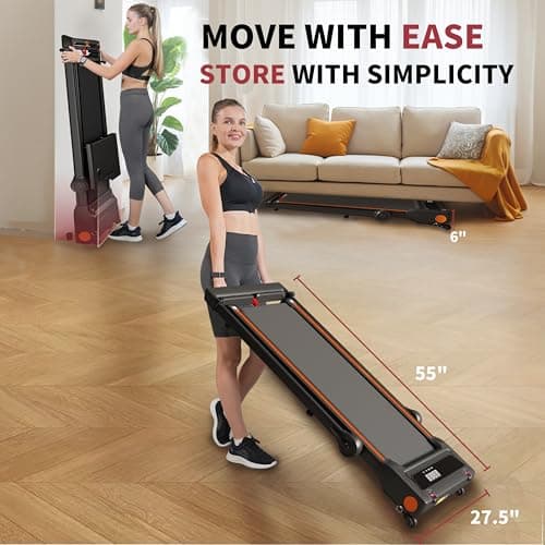 Walking Pad Treadmill with Incline, 4.0HP 3 in 1 Under Desk Treadmill with Removable Desk, 330lbs Capacity Foldable Treadmills for Home/Office, Wristband Remote Control 8