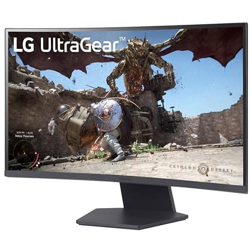 LG 27GS60QC-B Ultragear Curved Gaming Monitor 27-Inch QHD (2560x1440) 180Hz 1ms 1000R AMD FreeSync HDR10 HDMIx2 DisplayPort Borderless Design Black Stabilizer DAS Crosshair FPS Counter 6