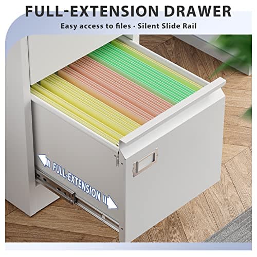 Anxxsu 4 Drawer File Cabinet, Filing Cabinets for Home Office, Metal Vertical File Storage Cabinet with Lock, Locking File Cabinet for A4 Legal/Letter, 15" W x 17.7" D x 50.1" H, Assembly Required 5