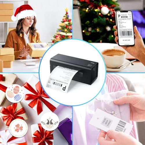 ZRHI Thermal-Shipping-Label-Printer for Small Business 4x6 Bluetooth Thermal Label Printers 300mm/s Compatible Windows Mac, Android, Desktop Print Sticker Makers Machine widely Used for Amazon,Ebay 6