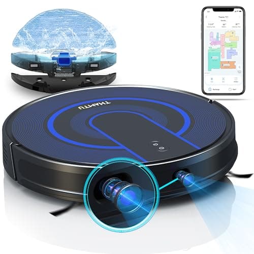 Thamtu T21 Robotic Vacuum with Mop, LIDAR Navigation Equiped Robot Vacuum Cleaner for Pet Hair,Automatically Avoids Obstacles