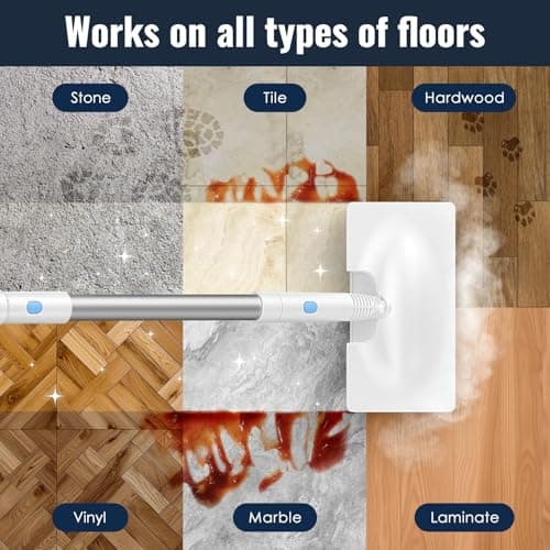 FEPPO Steam Mop with Detachable Handheld Steam Cleaner for Home and Floor Cleaning, 10-in-1 Multi-purpose Attachments & 2 Pads, Powerful Steamer for Floors, Hardwood, Tiles,Grout,Windows,Kitchen,Bath 5