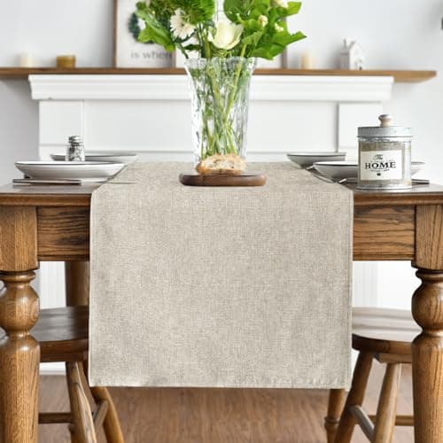 Artoid Mode Light Brown Table Runner, Seasonal Fall Washable Kitchen Dining Table Decoration for Home Party Decor 13x72 Inch 7