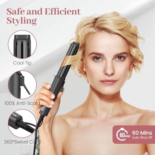 Travel Curling Wand 1 Inch, Dual Voltage Small Curling Iron for Short Hair, Portable Mini Hair Curler with 3 Adjustable Temp, Auto Shut Off, Swivel Cord, Includes Storage Bag 6