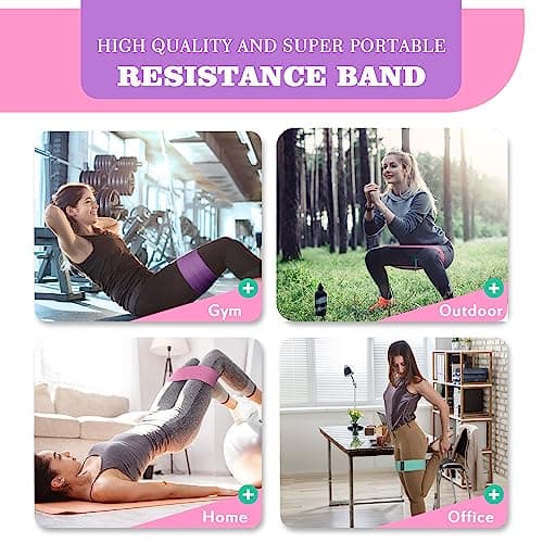 Fabric Resistance Bands for Working Out, 5 Levels Booty Bands for Women Men, Cloth Workout Bands Resistance Loop Exercise Bands for Legs Butt at Home Fitness, Yoga, Pilates 5