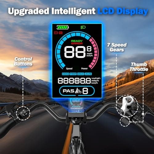 ZDZA Electric Bike for Adults, 1000W Peak Motor, 60 Miles 22Mph Electric Bike, 26" Commuter E Bikes with 48V 10.4Ah Removable Battery, Step-Thru Ebike, Adjustable Stem, 7-Speed & Front Suspension 5