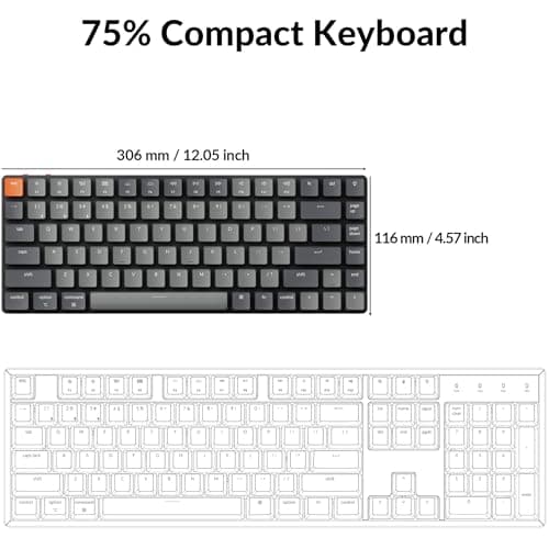 Keychron K3 Version 2, 84 Keys Ultra-Slim Wireless Bluetooth/USB Wired Mechanical Keyboard with White LED Backlit, Low-Profile Keychron Mechanical Brown Switch Compatible with Mac Windows 5