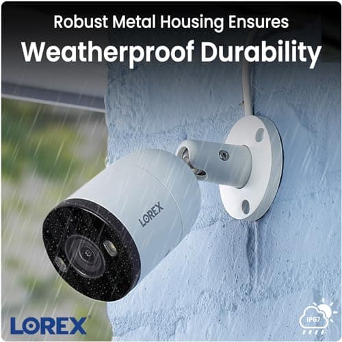 Lorex Outdoor 4K IP Add-On Metal Bullet Security Camera | NVR Add-On | Smart Motion Detection | 2-Way Talk | Color Night Vision | IP67 Waterproof | Requires Recorder 10