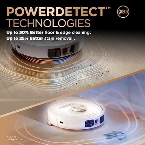 Shark Robot Vacuum & Mop Combo, PowerDetect NeverTouch Pro, Pad Wash & Dry, 60-Day Debris Capacity, 5PowerDetect Technologies,White,AV2800ZE, for Carpets & Hardfloors 5