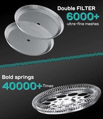 Coffee Gator 304 Grade Stainless Steel French Press Coffee Maker 34 oz, Double Wall Insulated Hot Cold Brew Teapot with 4-Level Filtration System, Include Travel Jar Canister, Rust-Free, Kitchen, Gray 6