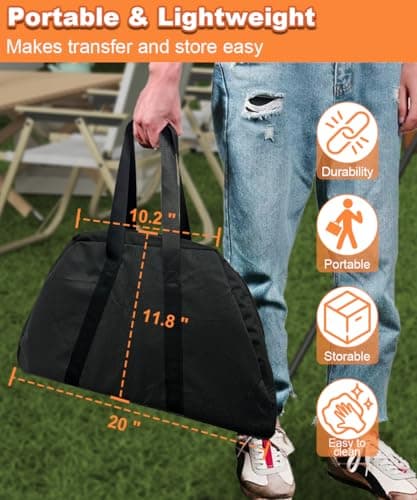 Mondazie Outdoor Fire Pit — 17 Inch Portable with Storage Bag for Camping, Patio Heating, Picnic and BBQ, Trapezoid Diagonal Hollow, Black 5