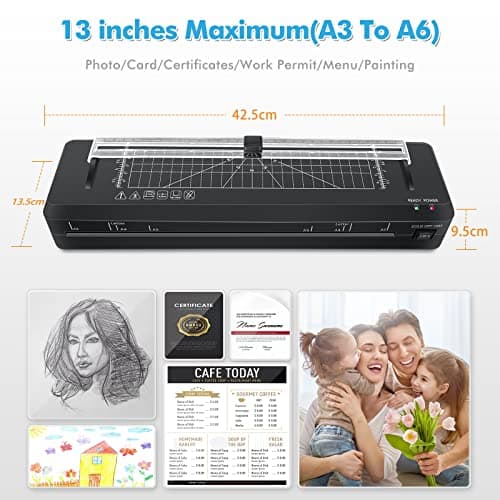 OurBrand A3 Laminator Machine with 50 Pouches, 13 Inch Thermal Laminator, Fast Warm-up, Paper Cutter, Corner Rounder, Perfect for Home Office School Use 7