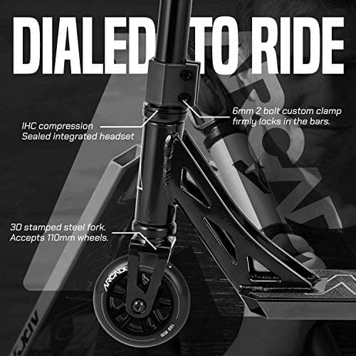 Arcade Pro Scooters - Stunt Scooter for Kids 8 Years and Up - Perfect for Beginners Boys and Girls - Best Trick Scooter for BMX Freestyle Tricks (Black/Black) 5