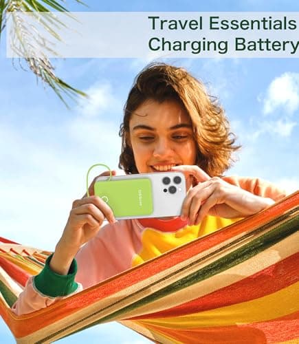 miisso 6000mah Ultra Slim Built in Cables Power Bank, Card Size Built in USB C Cords Battery Pack Portable Charger for Phones, 3 Output External Battery Pack Compatible with iPhone, Deep Green 7