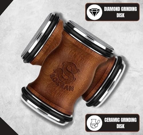 Rolling Knife Sharpener- Diamond Knife Sharpening Kit- Professional Magnetic Sharpening System- Circular Knife Sharpener Roller with Fixed Angle Support 12° 15° 2° 25° 6