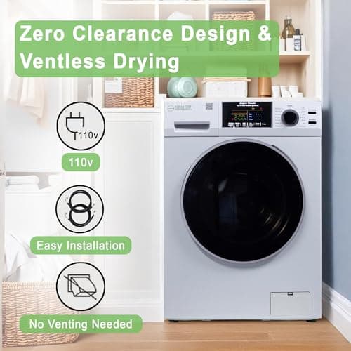 Equator All-in-one Washer Dryer Ventless FULLY BUILTIN 0-CLEARANCE 1.62cf/15lbs 110V 1400RPM 6