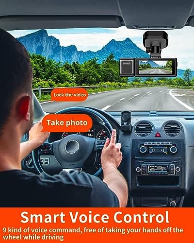 Kingslim D4PRO Dash Cam Front and Rear - 4K + 2K Dual Car Dashcam with WiFi GPS Dash Camera, Optional Inside Recording, Voice Control, Type C, Support 256GB Max 5