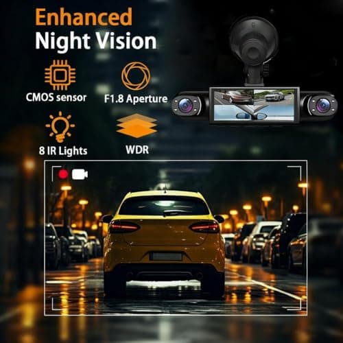 Saker Full View Car Dashcam System, 360° 4 Channel Dash, 1080P Full HD Recording Car Dash Camera System with 64GB SD Card, Parking Mode, G-Sensor, Plug-in Power for Taxi, Fleet, and Family Vehicles 7