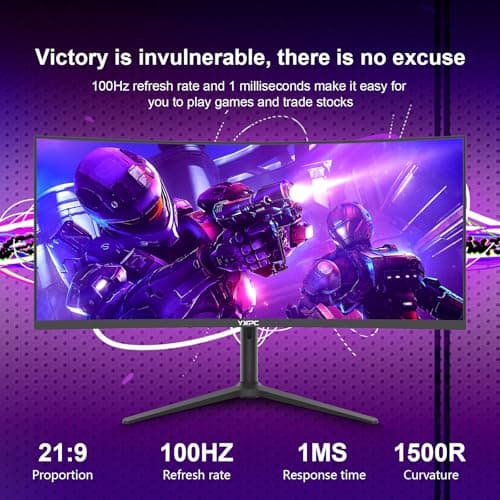 YXPC 34 inch Curved Gaming Ultrawide Monitor 100hz 3440x1440,1ms(MPRT), 21:9,4000:1,1500R ,HDR, 300nits, sRGB 99%,Blue Light Filter, HDMI 2.0×2,DP 1.4×2，Lifting base, supports wall mounting（100*100mm） 2