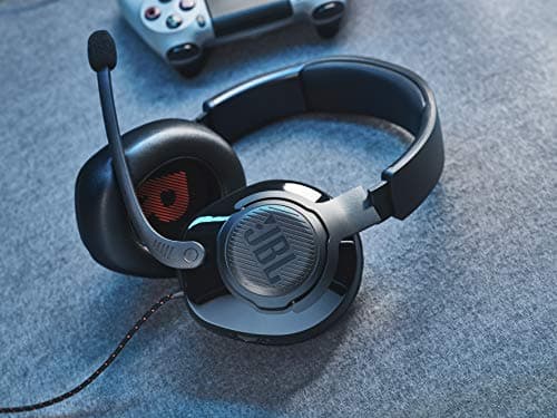 JBL Quantum 200 - Wired over-ear gaming headset with Voice focus directional flip-up mic and memory foam ear cushions (Black) 5