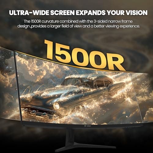 CRUA 34 Inch Curved Gaming Monitor, 21:9 WQHD 3440x1440 165Hz/144Hz 1500R Ultrawide Computer Monitor Support Freesync, PIP/PBP, 120% sRGB, HDMI 2.0 & DP 1.4, Wall Mountable/Tilt Adjustable-Black 6