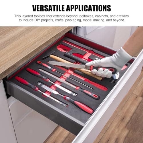 5 pcs Tool Box Foam 17.3x12x1 inch Tool Inserts for Cases Foam Sheets Box Organizer for Toolbox Cabinet Chest Drawer Storage Craft 5