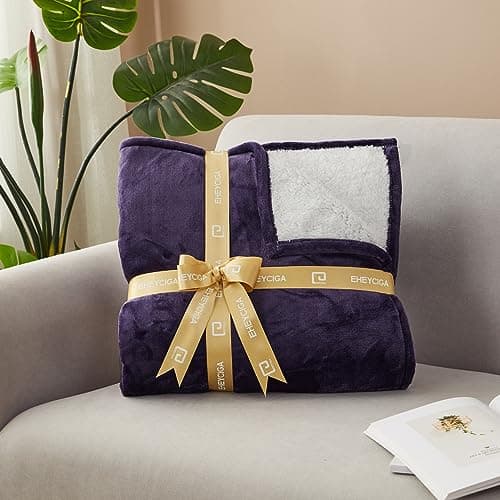 EHEYCIGA Heated Blanket Electric Blanket Throw - Heating Blanket with 9 Heating Levels & 10 Hours Auto Off, Soft Cozy Sherpa Washable Blanket with Fast Heating, 50 x 60 Inches 9